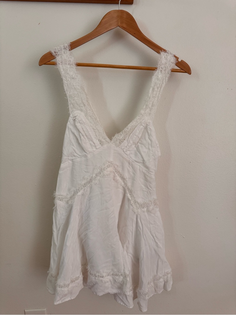 Urban Outfitters White Lace Trim Slip Dress S/P Boho Cottagecore